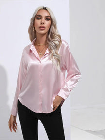 Blusa Feminina de Cetim com Manga Longa - Cardino