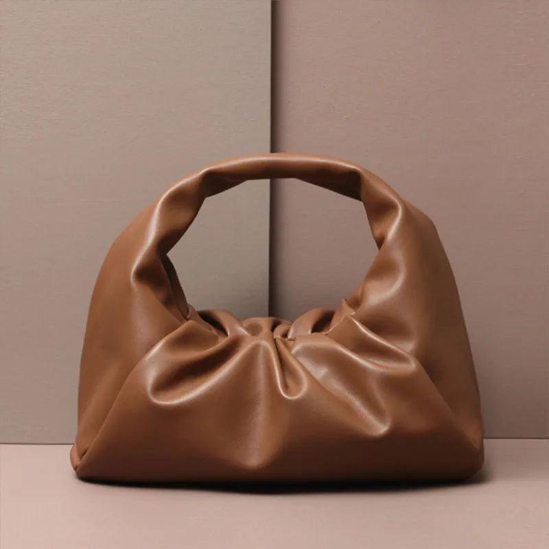 Bolsa de Nuvens para Mulheres em Couro Genuíno, Pochete com Letras Monogramadas, Nova Bolsa de Mão de Moda, Bolsa de Mão Feminina, Bolsa de Ombro de Bolinho - Cardino