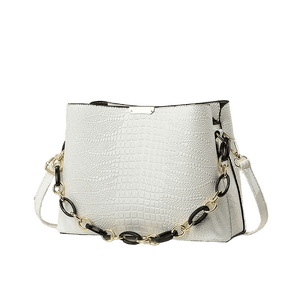 Bolsa Feminina Transversal com Estampa Crocodilo Brilhante com Corrente - Janelaila Moda