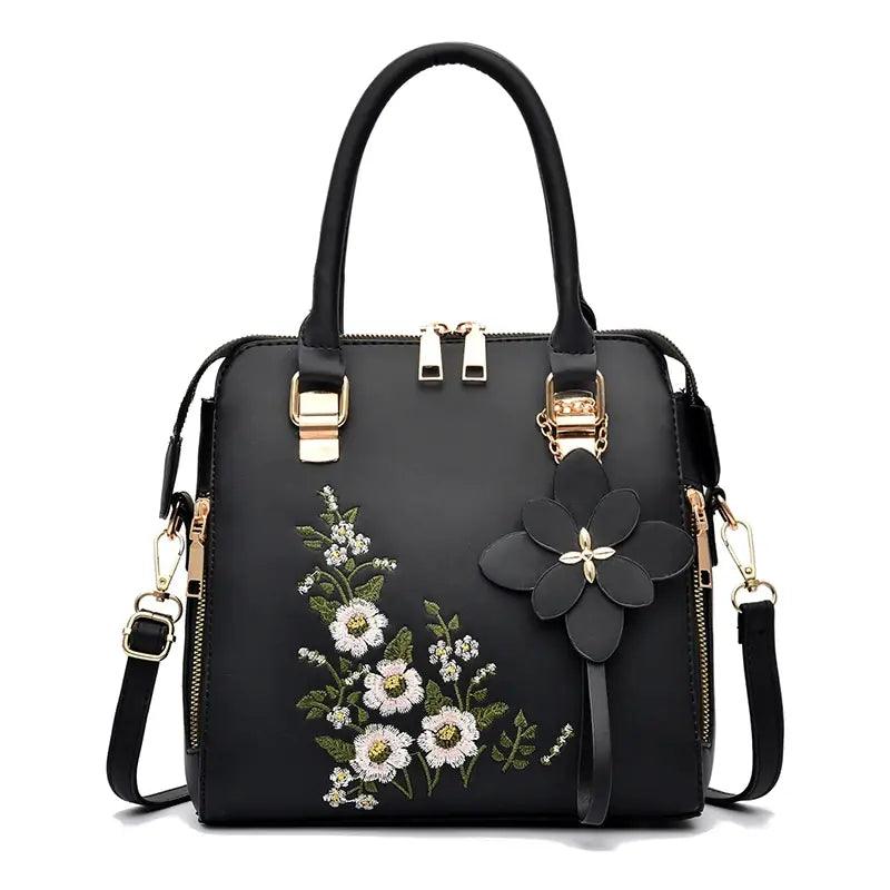 Bolsa Feminina Transversal com Detalhes Florais - Janelaila Moda