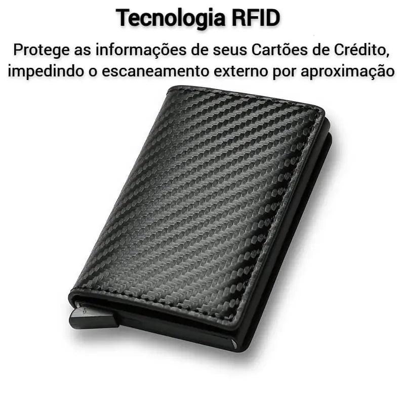 Carteira Carbon com Segurança Anti-RFid - Janelaila Moda