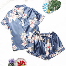 Pijama Feminino Acetinado Verão Manga Curta e Shorts - Janelaila Moda