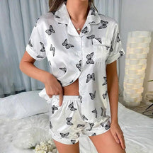 Pijama Feminino Acetinado Verão Manga Curta e Shorts - Janelaila Moda